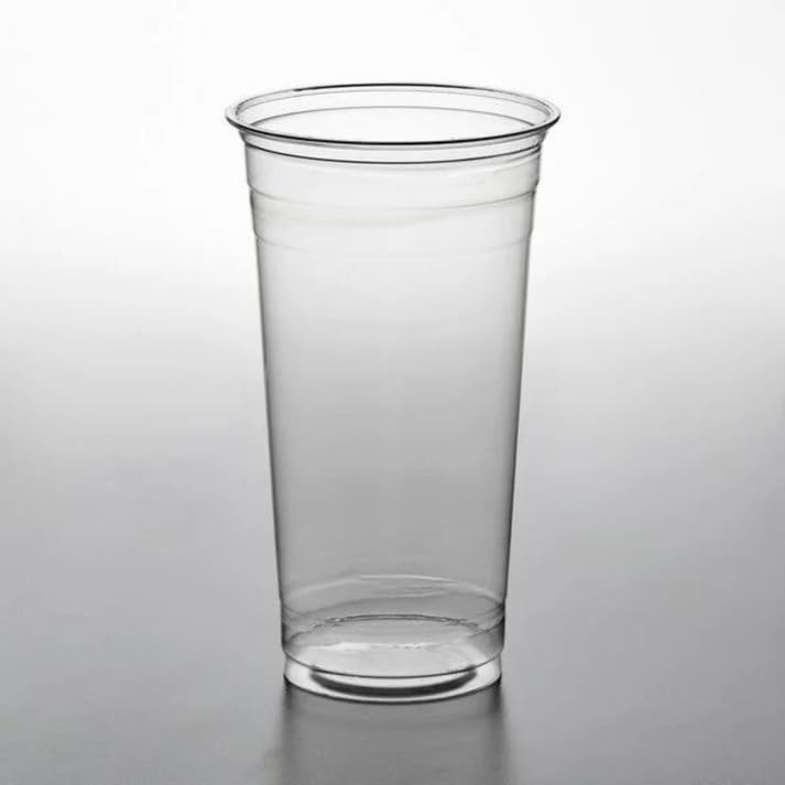24oz Clear Plastic Pet Cups with Flat Lid & Straw - 100% Recyclable, BPA-Free - Bulk Pack of 1000 - Perfect for Smoothies, Iced Coffee, Bubble Tea, and Cold Beverages - Ideal for Restaurants, Cafes, and Takeout Services