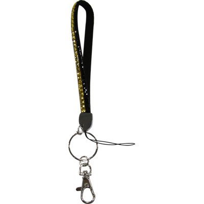 Elegant Black & Gold Crystal Diagonal Strap Keychain - Perfect Gift for Housewarming, Birthday & Anniversary Presents - Ideal for Home Keys, Car Keys & Handbag Accessories