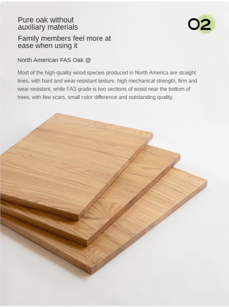 Solid Oak Wood Modern Coffee Table - Stylish & Durable Living Room Furniture for Home Decor