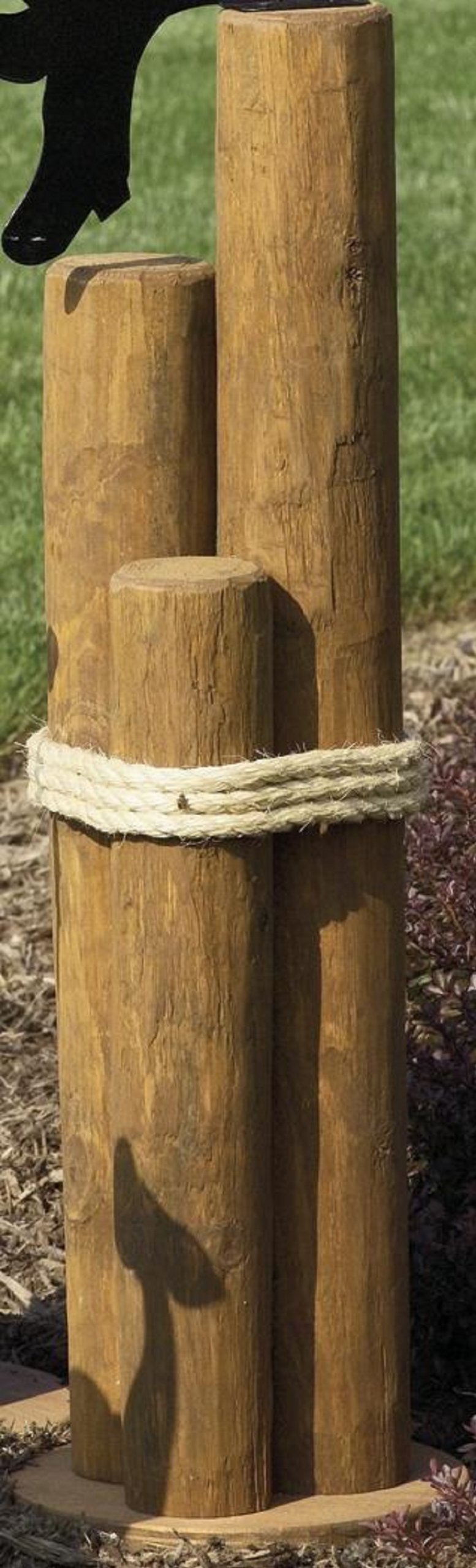 Amish Handmade Large Nautical Pier Post Decor with Rope - Coastal & Beach House Wall Art - Perfect for Living Room, Porch or Dock Decoration