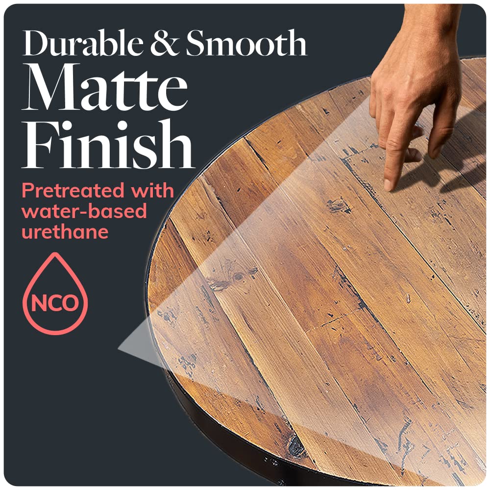 Reclaimed Wood Table Top - Rustic Recycled Wooden Tabletop with Metal Edge, 24