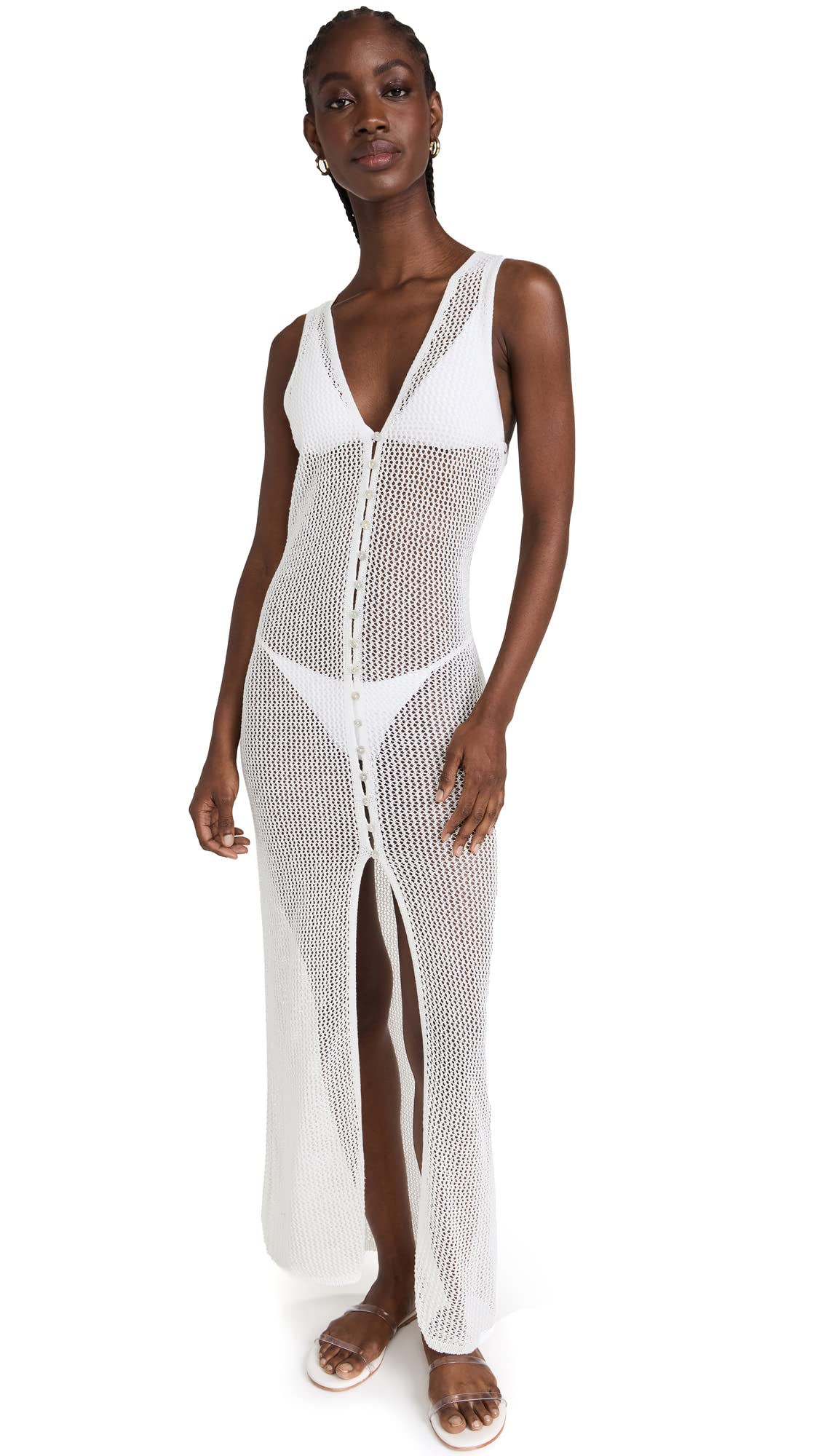 L*Space Women's Adrift Dress - Flowy Beach Cover Up, Boho Summer Maxi Dress with Side Slit, Lightweight & Breathable for Vacation, Pool Party, and Resort Wear