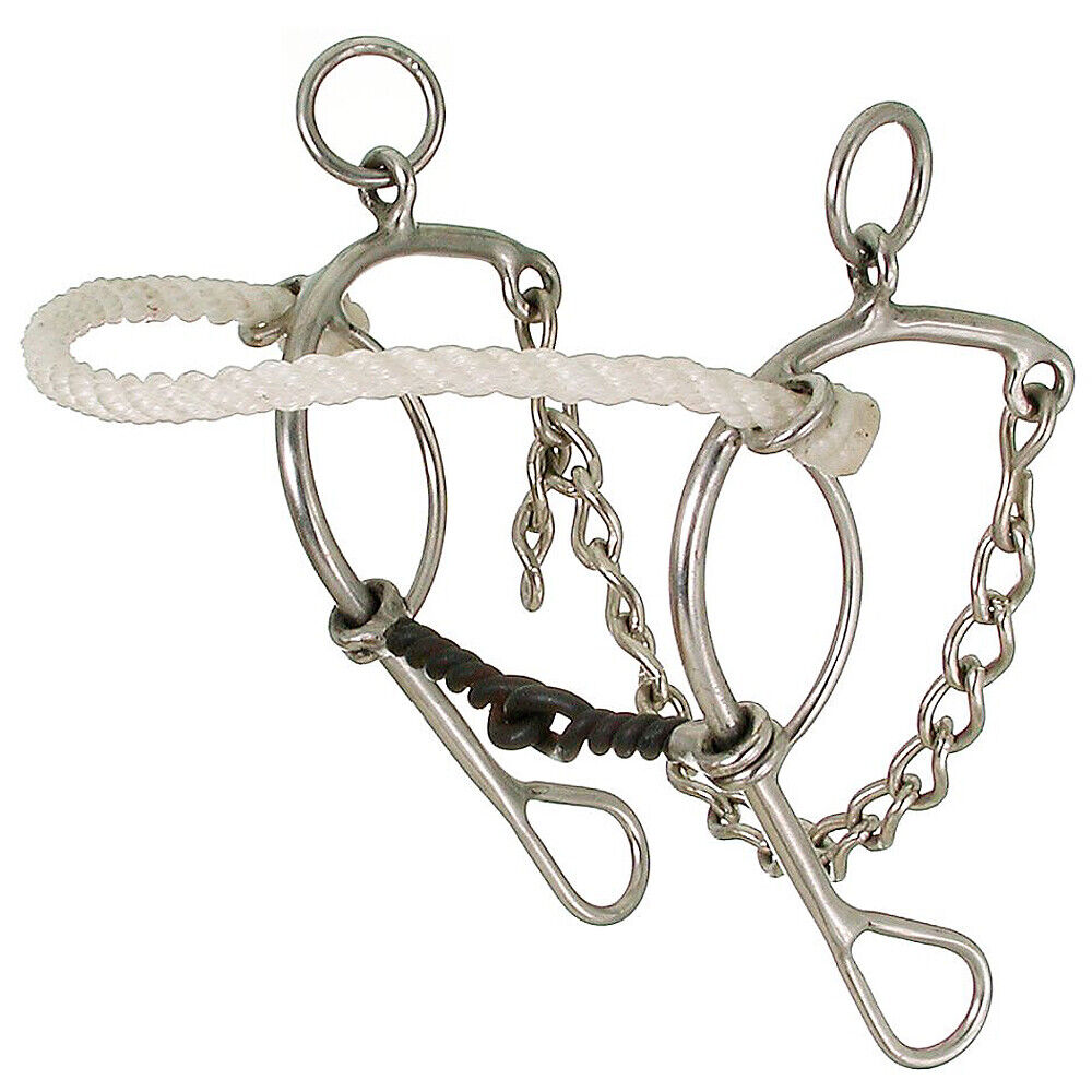 7-Inch Shank Tough 1 Horse Bit with Kelly Silver Star & Twisted Rope Nose Combo - Durable Equestrian Training Equipment for Western Riding & Show Horses