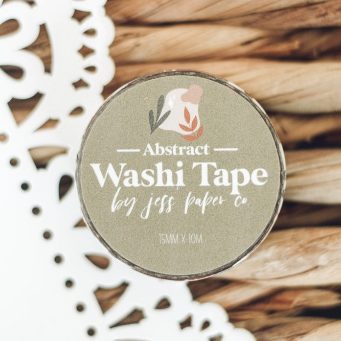 Abstract Washi Tape - Decorative Japanese Paper Tape for Scrapbooking, Journaling, Gift Wrapping & DIY Crafts - Perfect for Bullet Journals, Planners, and Home Decor