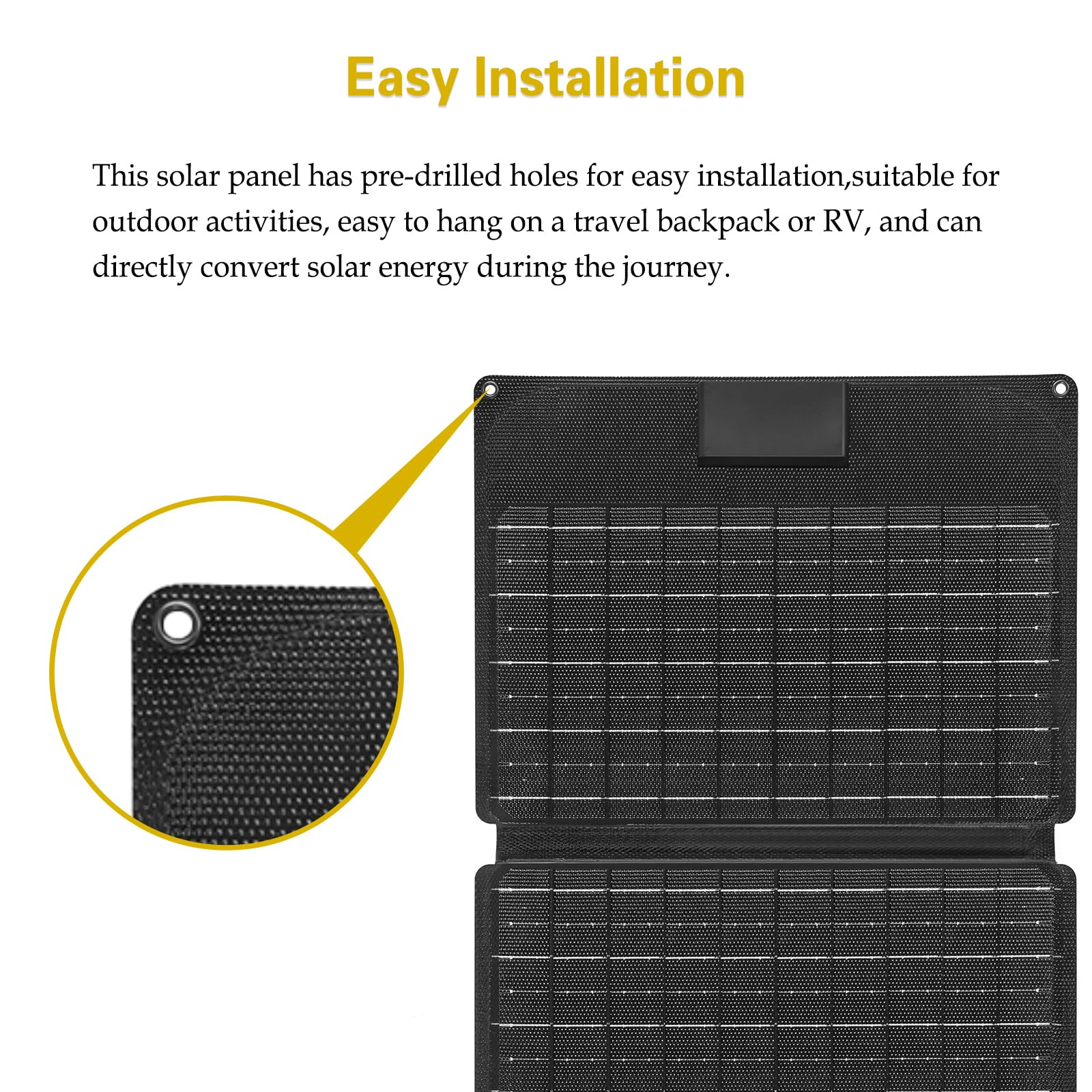 30W Foldable Solar Panel Kit - Monocrystalline Solar Charger with 12V DC/USB/USB-C PD Ports | IPX4 Waterproof Portable Power for RV, Camping, Hiking, Emergency & Off-Grid Living
