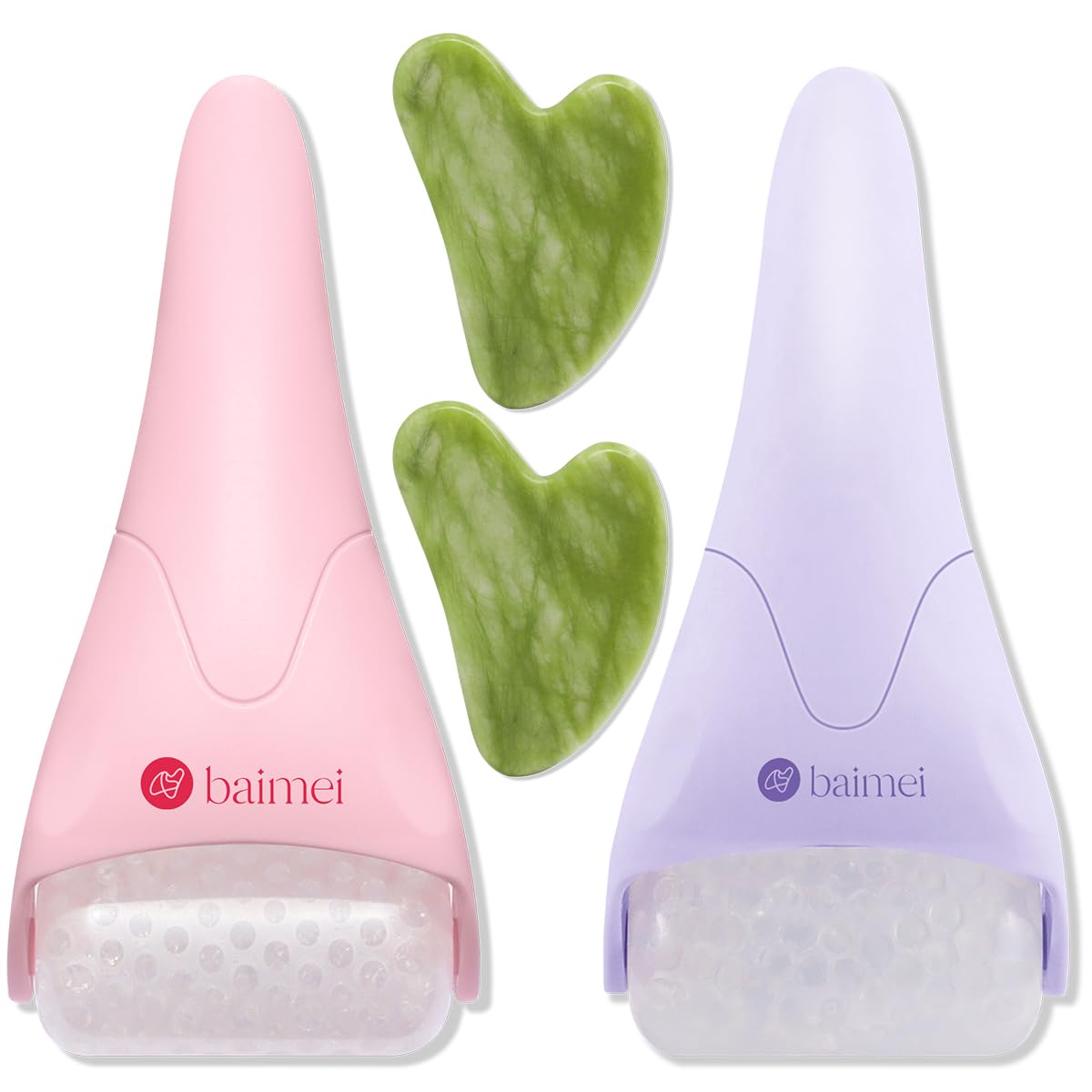 BAIMEI Ice Roller & Gua Sha Set - Cooling Facial Massage Tools for Puffiness Reduction, Migraine Relief & Skin Tightening | Perfect for Morning Routine, Post-Workout Recovery & Spa Night Self-Care