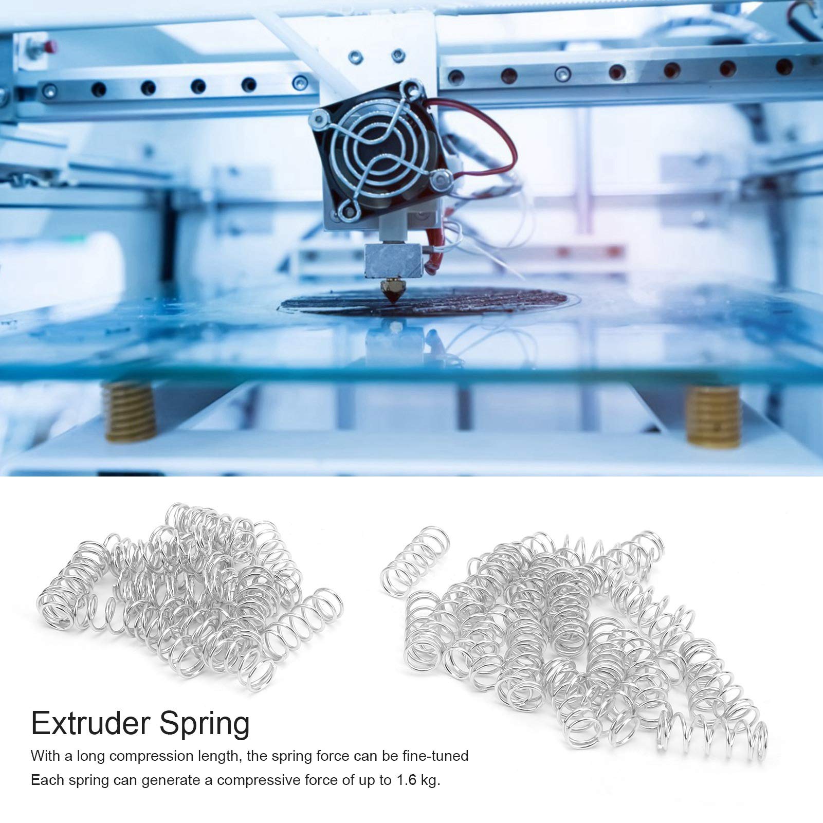 3D Printer Support Spring - High Elasticity Extruder Spring Replacement for Most 3D Printers | Perfect for DIY Repairs & 3D Printing Maintenance
