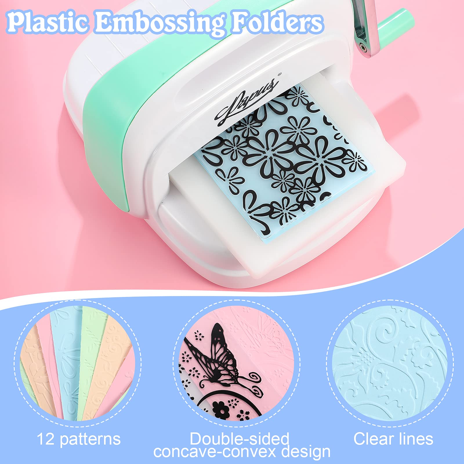 12-Piece Embossing Folders Set for DIY Crafting - Butterfly & Star Patterns - 11.7 x 3.9 Inch Paper Card Decorating Molds - Perfect for Scrapbooking, Greeting Cards, and Album Making (Ideal for Wedding Invitations, Birthday Cards & Home Decor Projects)