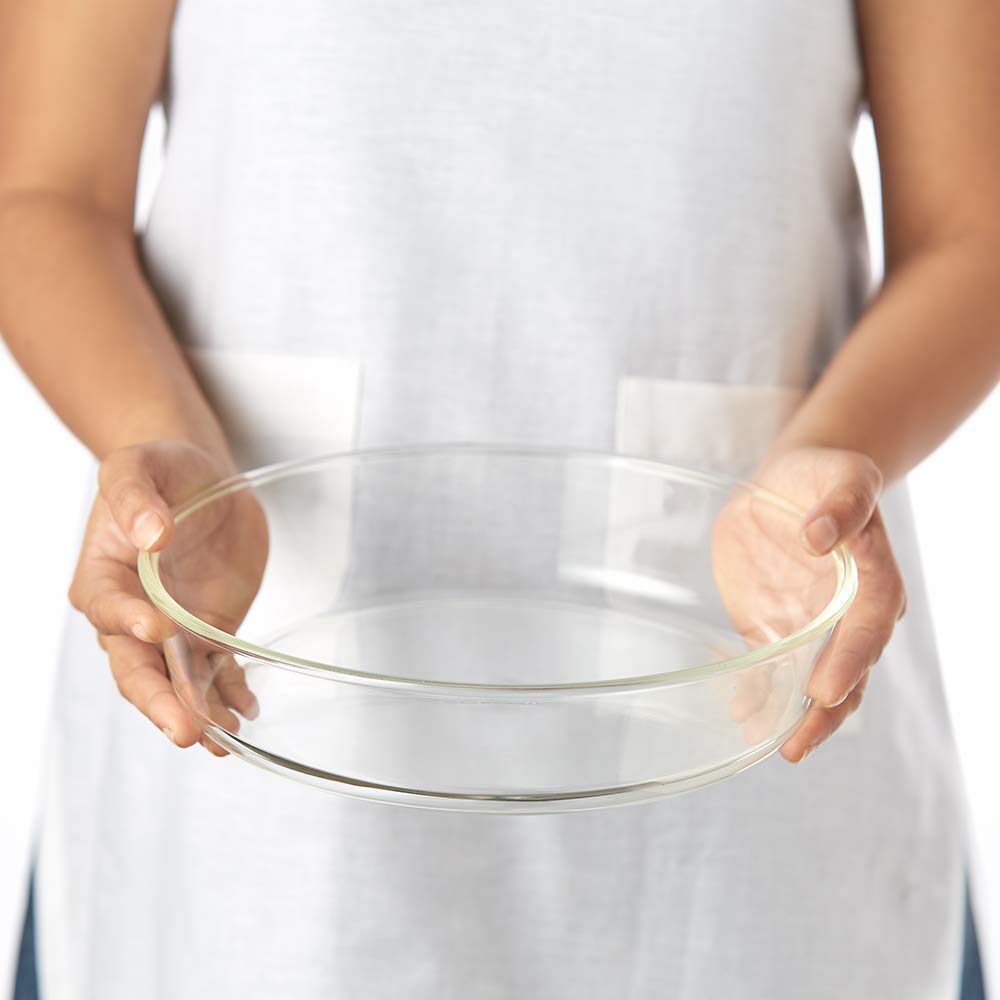 Borosilicate Glass Round Cake Pan - 10.2 Inch (26cm) 2 Liter Capacity - Oven, Microwave & Freezer Safe - Transparent Baking Dish for Cakes, Pies & Desserts - Perfect for Baking, Serving & Storing