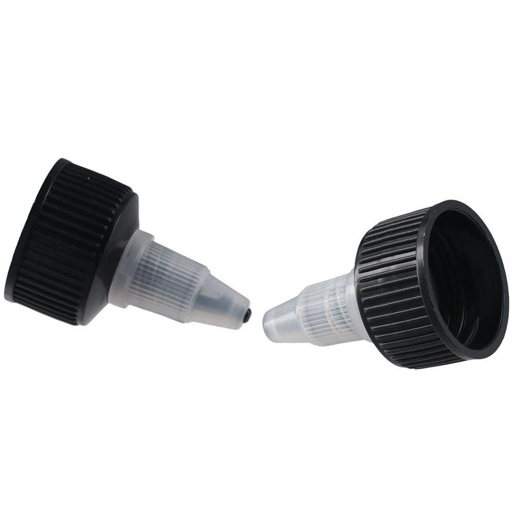 20PCS 24/410 High Quality Replacement Caps for Squeeze Bottles - Black & Natural Twist Dispensing Caps for Seasoning, Glue, Paint Bottles | Perfect for Kitchen, Crafting & DIY Projects