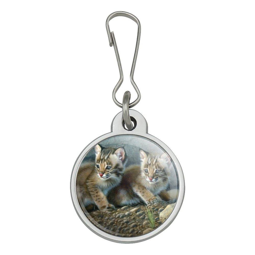 Bobcat Kittens Babies Jacket Handbag Purse Luggage Backpack Zipper Pull Charm - Cute Animal Keychain for Bags, Backpacks, Suitcases & Travel Accessories