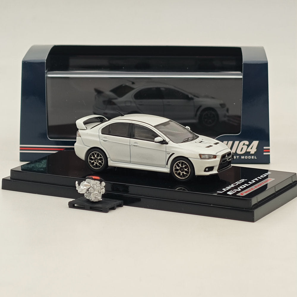 1/64 Mitsubishi Lancer Evolution X Final Edition Diecast Model Car - White HJ642053AWP - Collectible Scale Replica for Display & Racing Enthusiasts