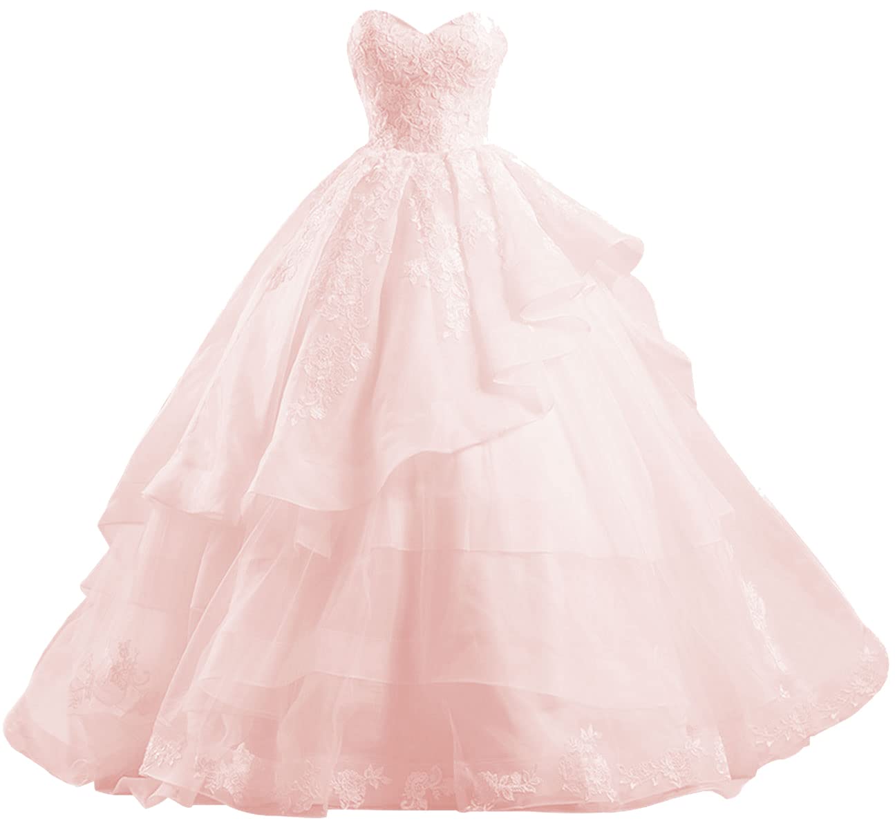 Elegant Strapless Lace Prom Dress Ball Gown for Quinceanera - Ruffled Evening Gown for Homecoming, Wedding & Special Occasions