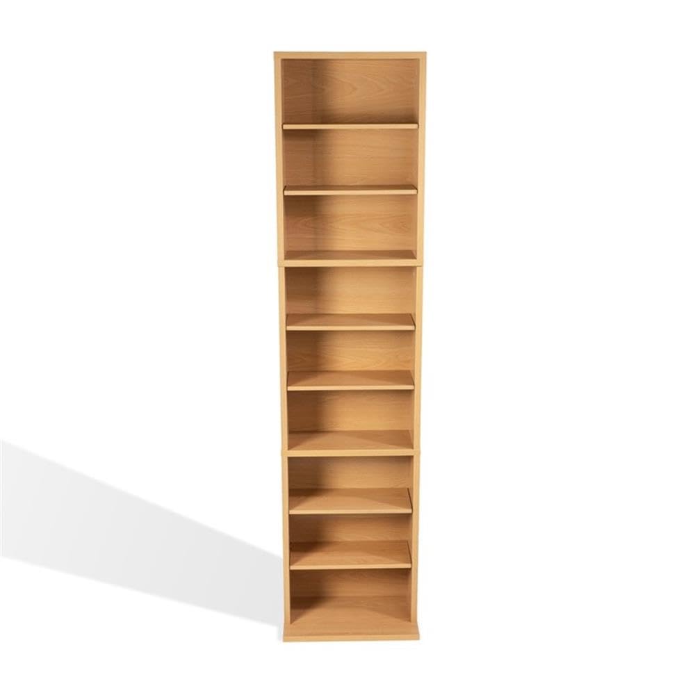 Atlantic 74735728 Summit CD DVD Shelf - Engineered Wood Maple Storage Unit for Media, Collectibles & Home Organization - Perfect for Living Room, Office & Game Room Storage