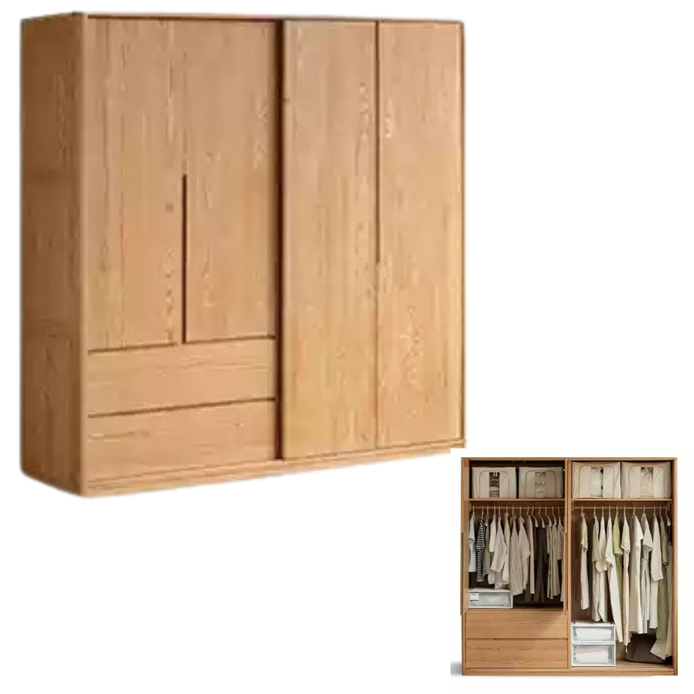 78.7x 24.4x78.7 inch /200x62x200сm /Natural Wood Color / Wardrobe