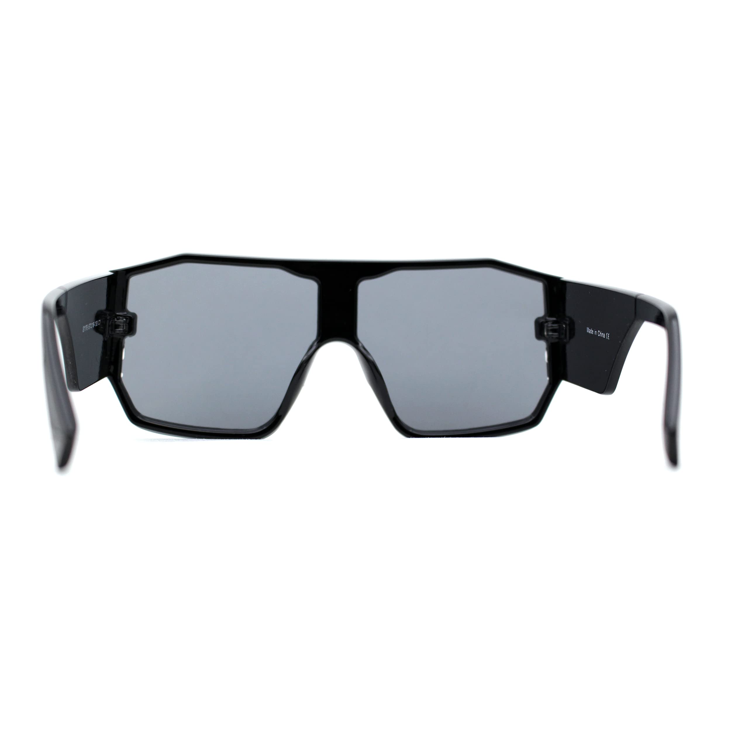 Futuristic Oversized Geometric Shield Sport Sunglasses - Trendy Plastic UV Protection Shades for Running, Cycling & Outdoor Activities