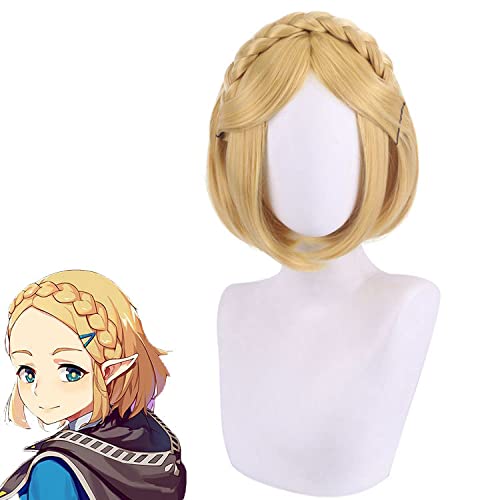 Zelda Cosplay Wig - Short Hair Princess Wig Inspired by The Legend of Zelda: Breath of the Wild Sequel | Perfect for Daily Wear, Costume Parties, and Anime Conventions