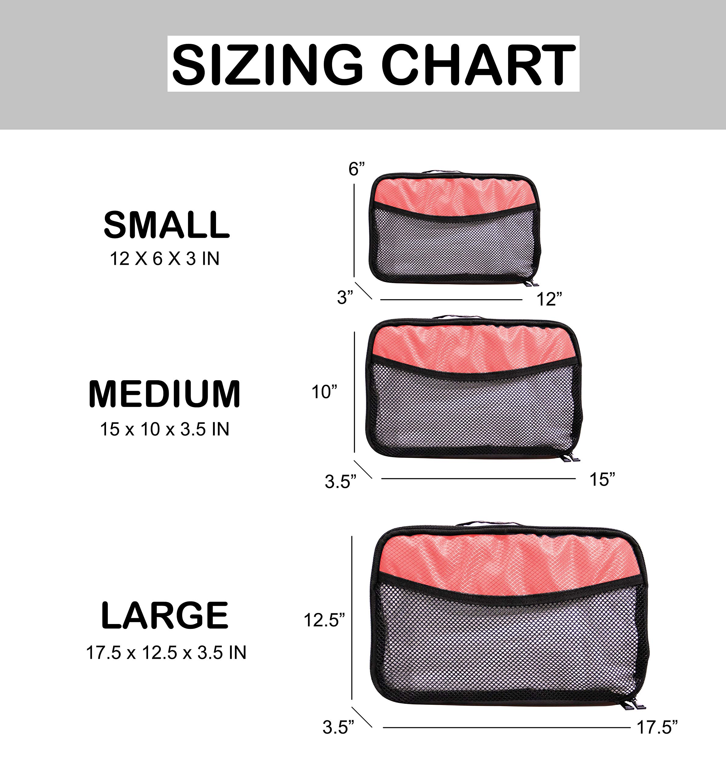 Travel Packing Cubes Set of 3 (S/M/L) - Lightweight Mesh Organizer Bags for Luggage, Reusable & Portable - Watermelon Pink | Perfect for Vacations, Business Trips & Weekend Getaways
