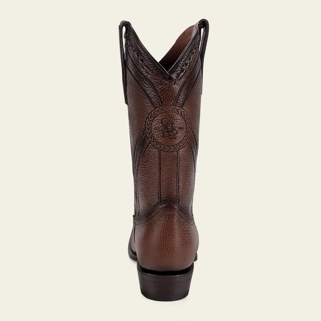 2H0AVE Men's Cuadra Honey Dress Cowboy Deer Leather Boots - Western Style Boots for Rodeo, Country Music Festivals & Outdoor Adventures