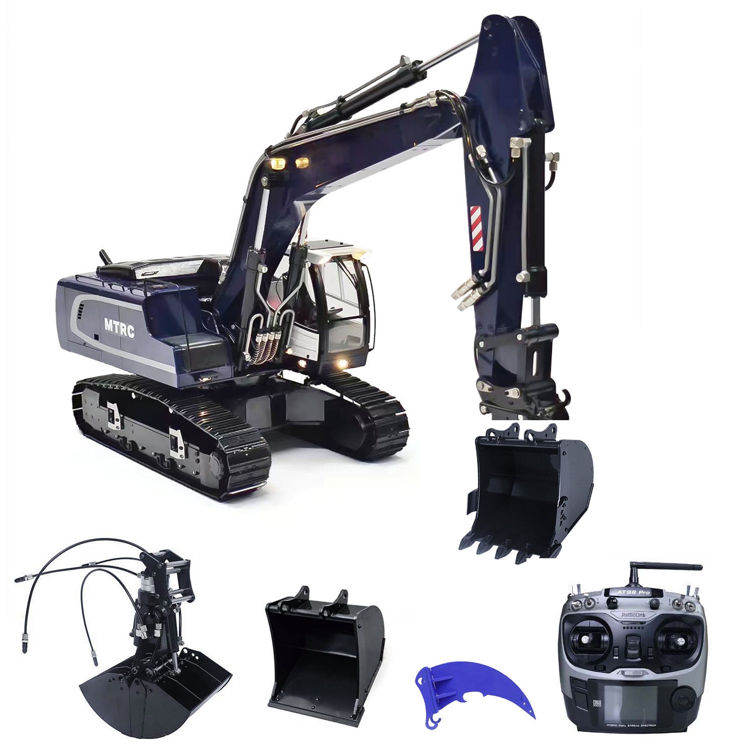 1/14 Scale Metal R946 RC Hydraulic Excavator Toy - Remote Control Construction Digger with Tiltable Clamshell Bucket, DIY Assembled Model Car for Adults & Kids | Construction Site Play, Sandbox Toy, Collector's Item, STEM Learning Gift