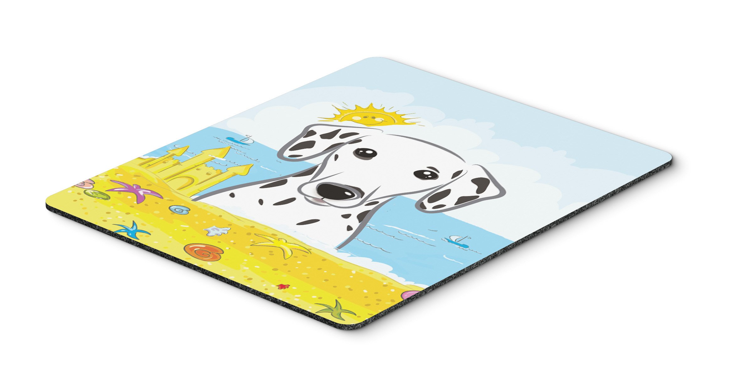 Caroline's Treasures BB2078MP Dalmatian Summer Beach Mouse Pad - Large Washable Non-Slip Desk Mat for Home Office, Gaming & Computer Work | Perfect for Summer Decor, Beach-Themed Workspace & Kitchen Trivet