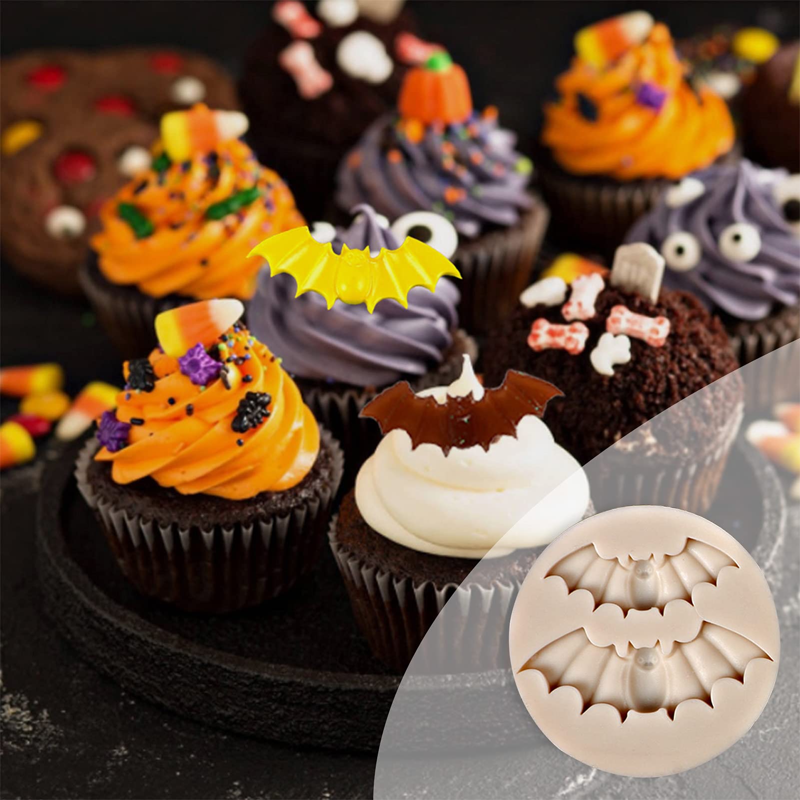 6PCS Halloween Silicone Chocolate Molds Set - Skull, Spider, Pumpkin & Ghost Candy Molds for Baking, Cake Decor, Cupcake Toppers, Resin Keychains - Perfect for Halloween Parties, Thanksgiving Desserts & DIY Crafts