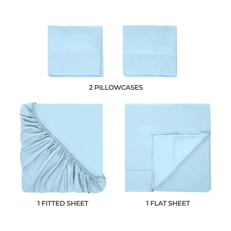Premium 300 Thread Count Modal Bed Sheet Set from Beechwood - Deep Pocket Fitted Sheets for Queen/King Size Beds - Ultra Soft & Breathable Bedding for All-Season Comfort
