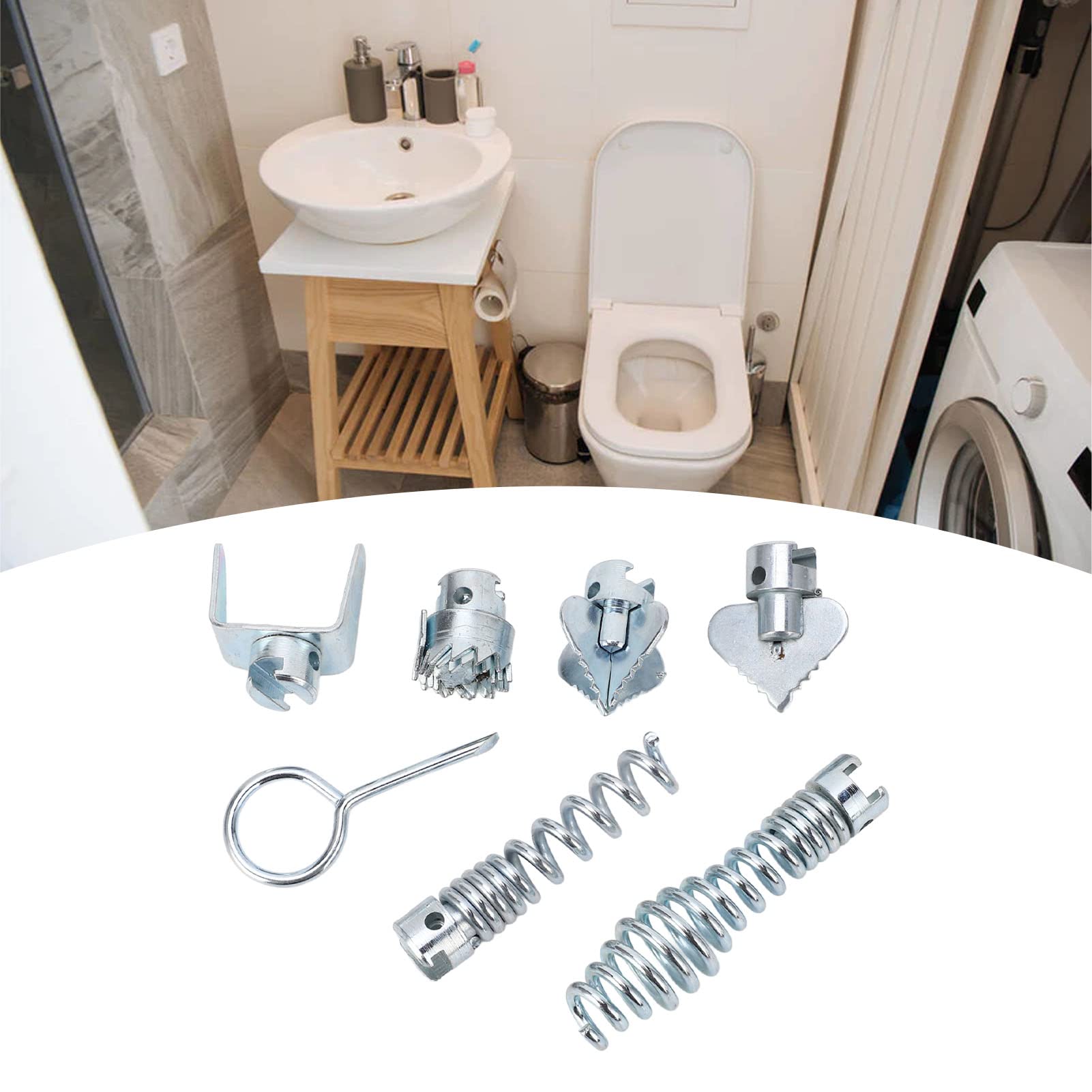**Manganese Steel Drain Auger Cleaner Tool Set - Heavy Duty Drain Snake Cutter Heads for Clog Removal, Pipe Cleaning & Hair Unclogging - Ideal for Home, Kitchen, Bathroom & Commercial Drain Maintenance**