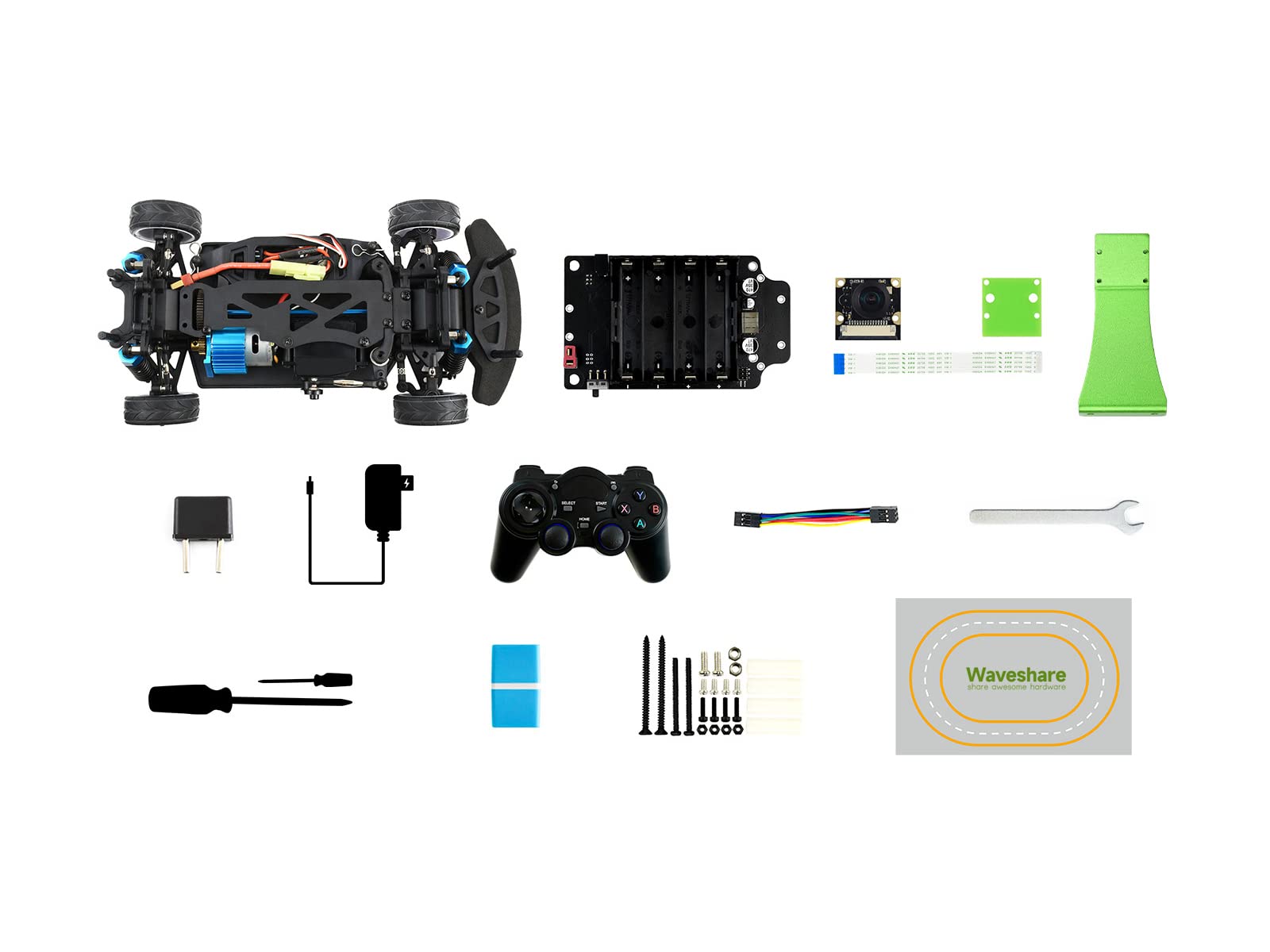 Waveshare PiRacer Pro AI Kit for Raspberry Pi 4 Model B - Complete Accessory Package for AI Learning, Robotics & Professional Racing | STEM Education, High School Projects & DIY Car Racing