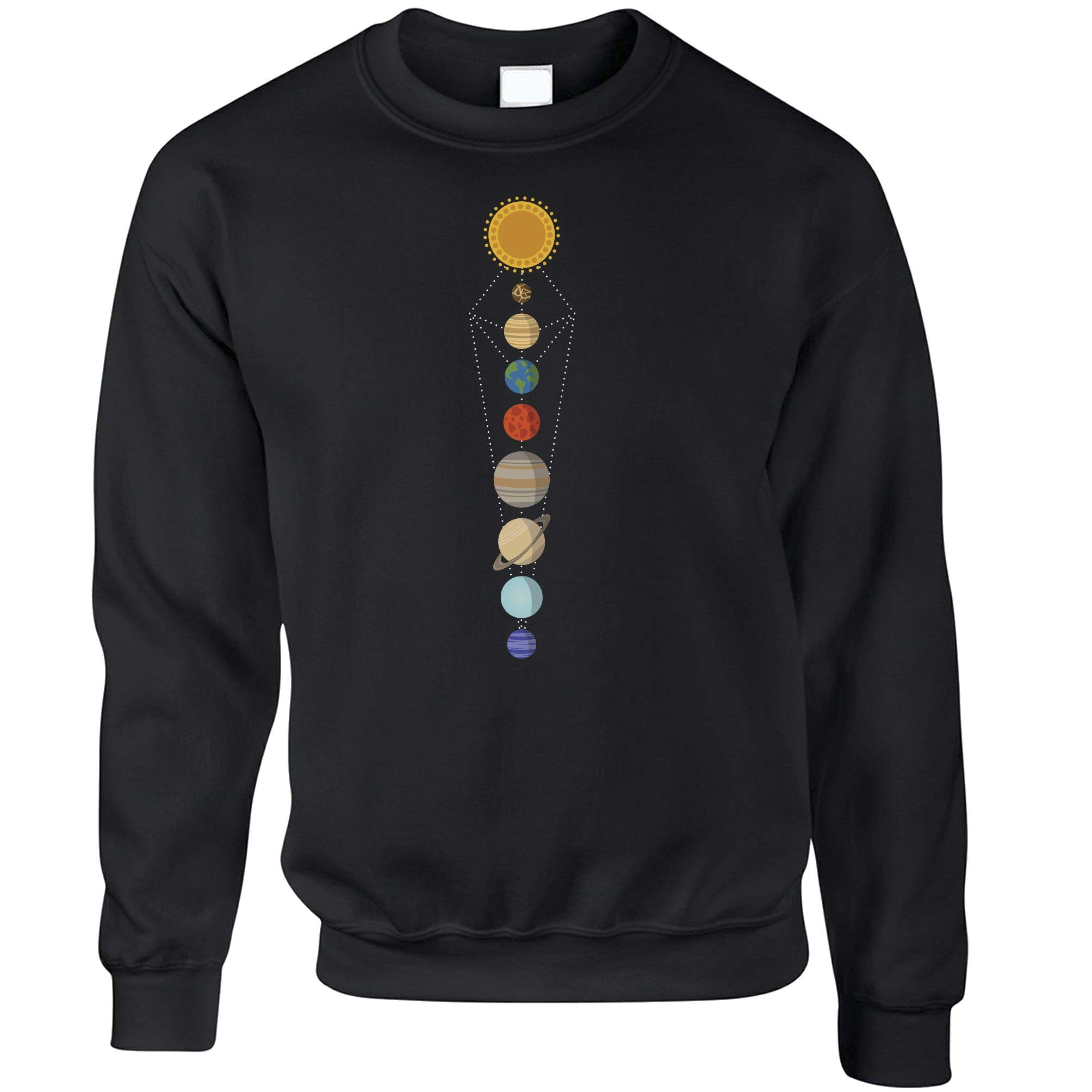 Stylish Nerdy Jumper with Geometric Solar System Space Art Print - Perfect for Astronomy Lovers & Science Enthusiasts