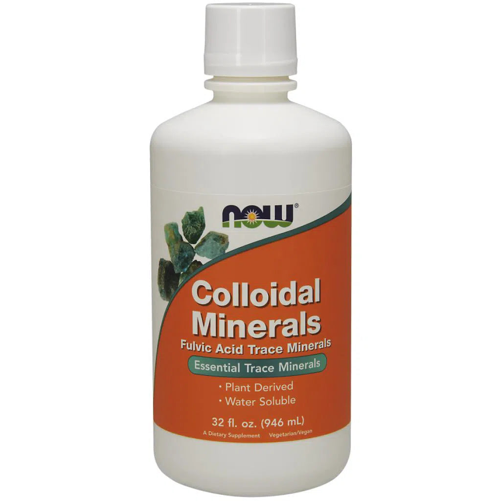 NOW Colloidal Minerals Liquid Supplement - 32 fl oz | Trace Minerals Drops for Immune Support, Energy & Hydration | Vegan, Gluten-Free | Great for Daily Wellness & Detox