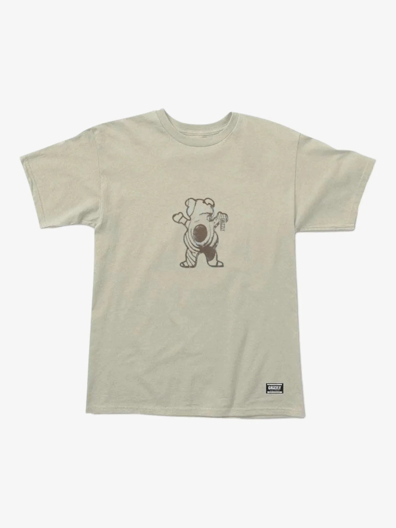 Grizzly Redwood Beige T-Shirt for Men - Soft Cotton Casual Tee for Outdoor Adventures, Hiking & Everyday Wear