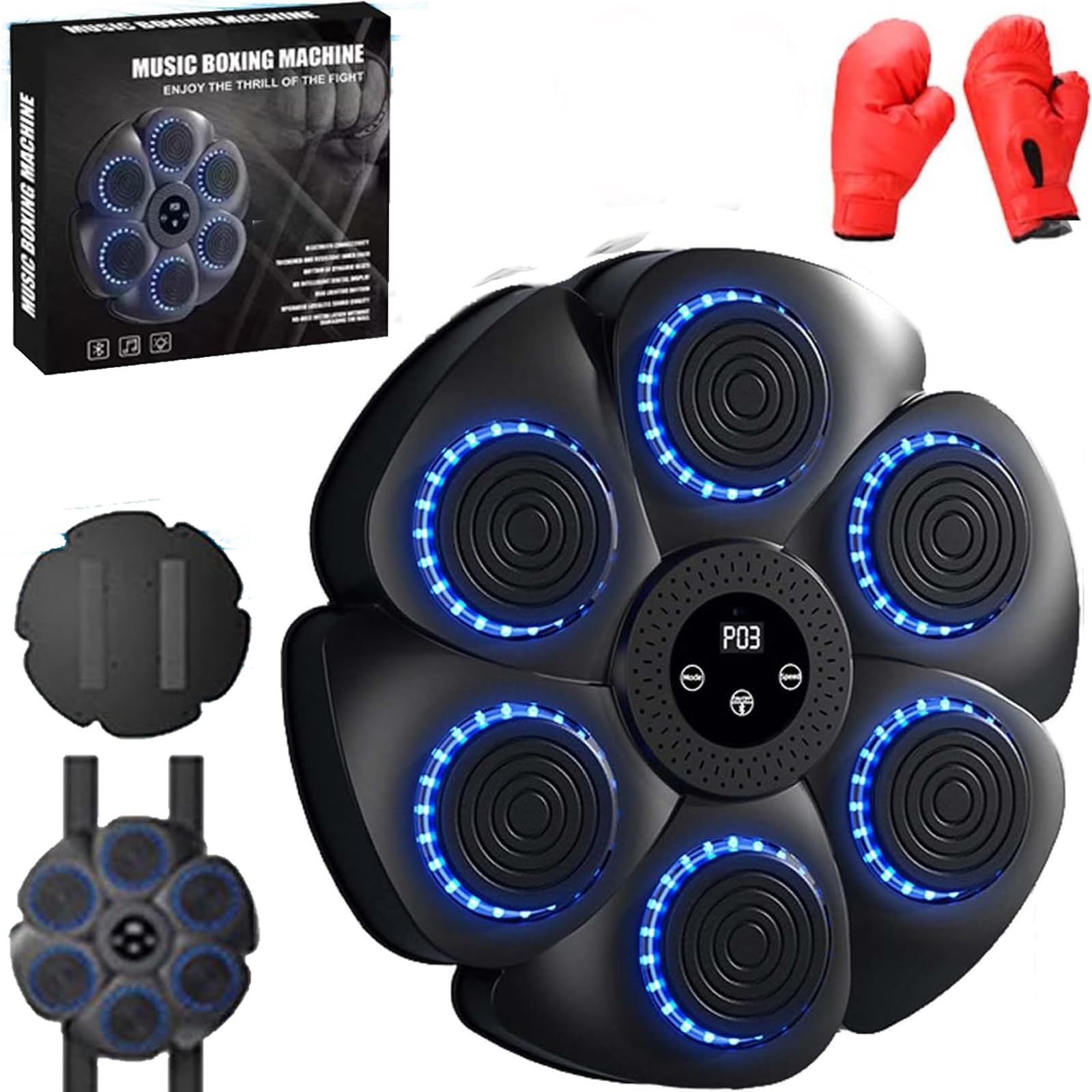 Smart Wall Mounted Music Boxing Machine for Adults - Punching Pad with Bluetooth & LED Display - Perfect for Home Gym, Boxing Training & Stress Relief