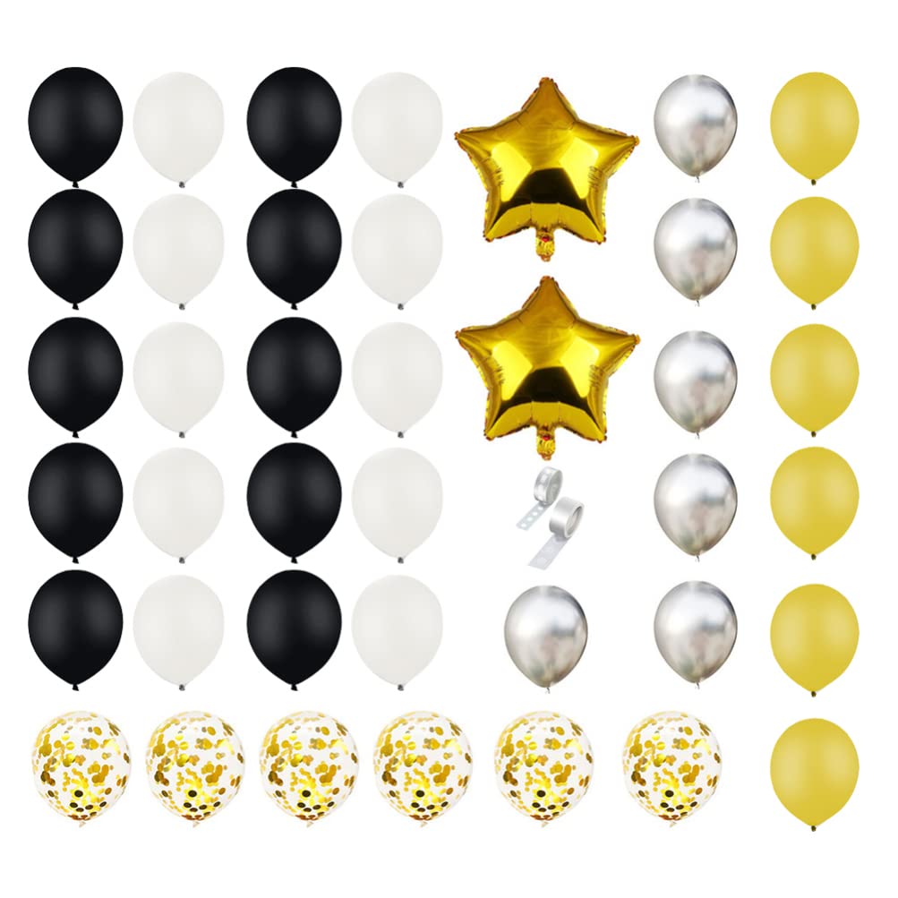 GALPADA 42Pcs Wedding Balloons Set - Five-Pointed Star Aluminum Foil Balloons, Sequin Confetti Balloons for Wedding, Engagement, Bridal Proposal, Birthday Party Decorations - Perfect for Indoor & Outdoor Celebrations