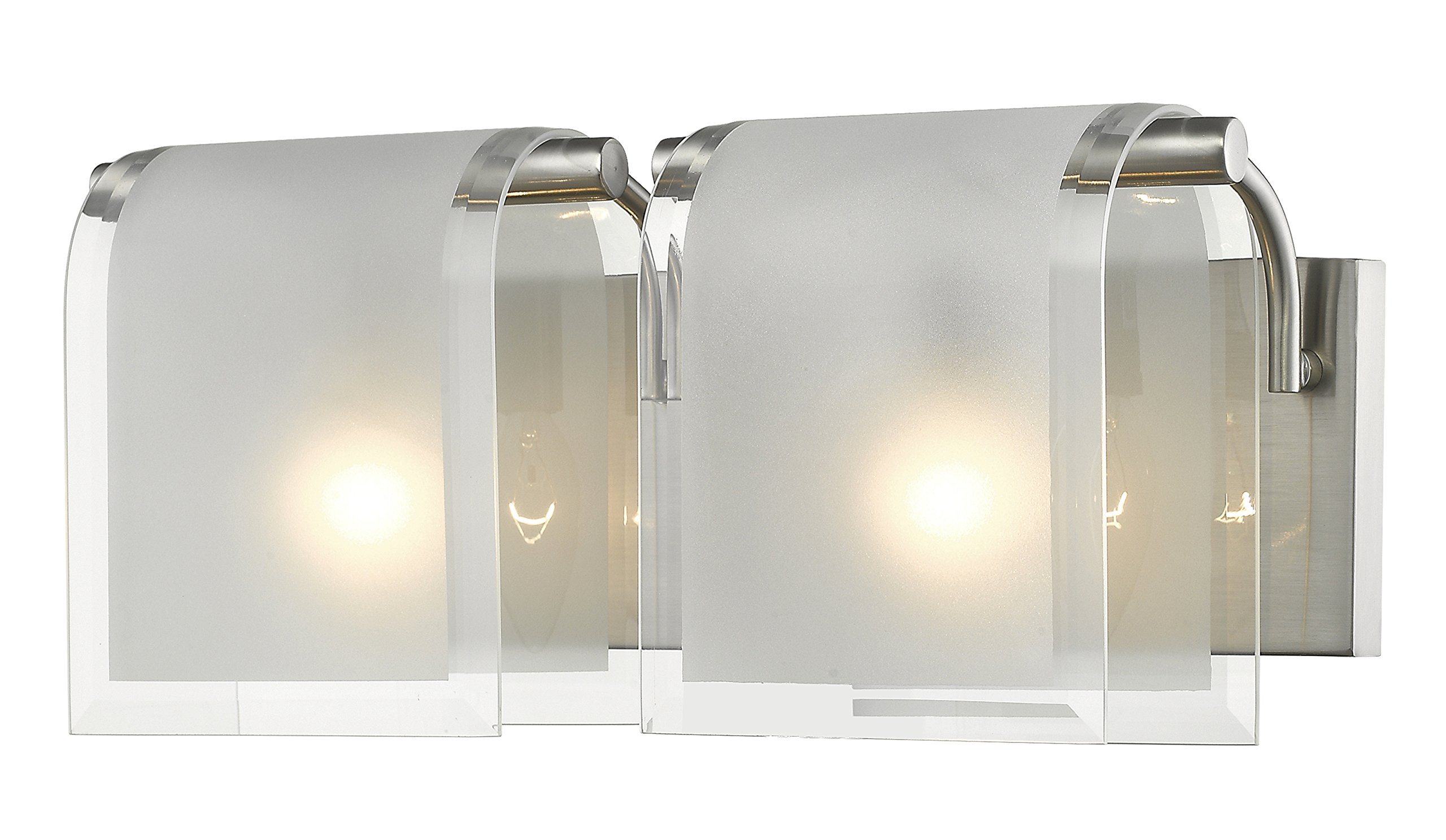 The zLite 2 Light Vanity Light - Modern Bathroom Lighting Fixture with Clear Glass Shades for Makeup Mirror & Dressing Area - Perfect for Home, Apartment, Spa Salon Decor