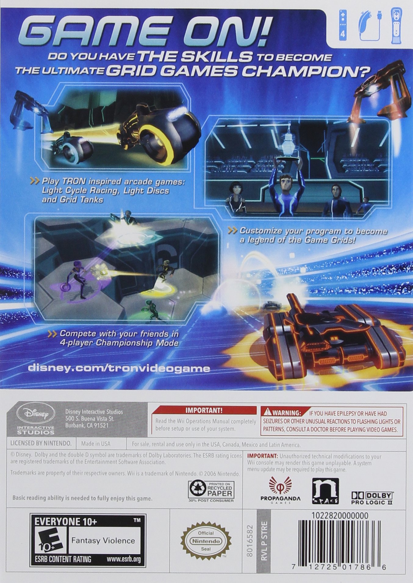 TRON: Evolution - Battle Grids for Nintendo Wii | Action-Adventure Video Game | Perfect for Family Game Nights & Competitive Play