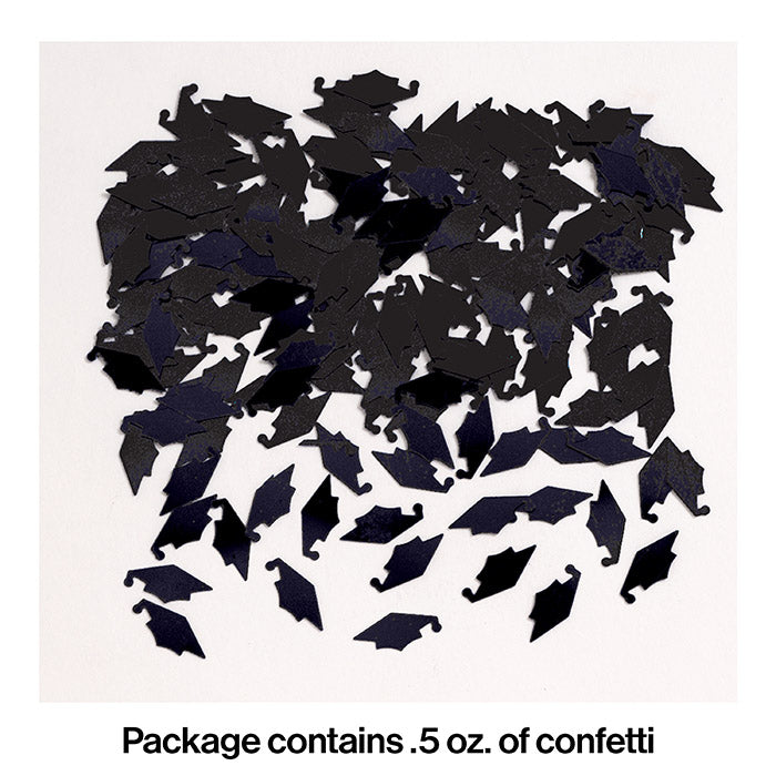 12-Piece Bulk Graduation Mortarboard Confetti - Black | Perfect for Graduation Parties, School Celebrations & Academic Events