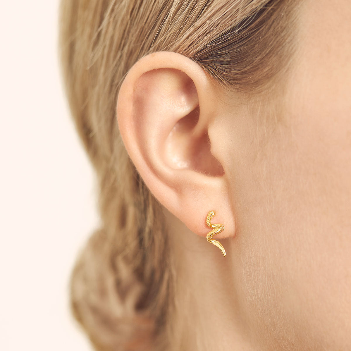 Gold Serpent Stud Earrings for Women - Trendy Gothic Jewelry for Parties, Halloween & Everyday Wear
