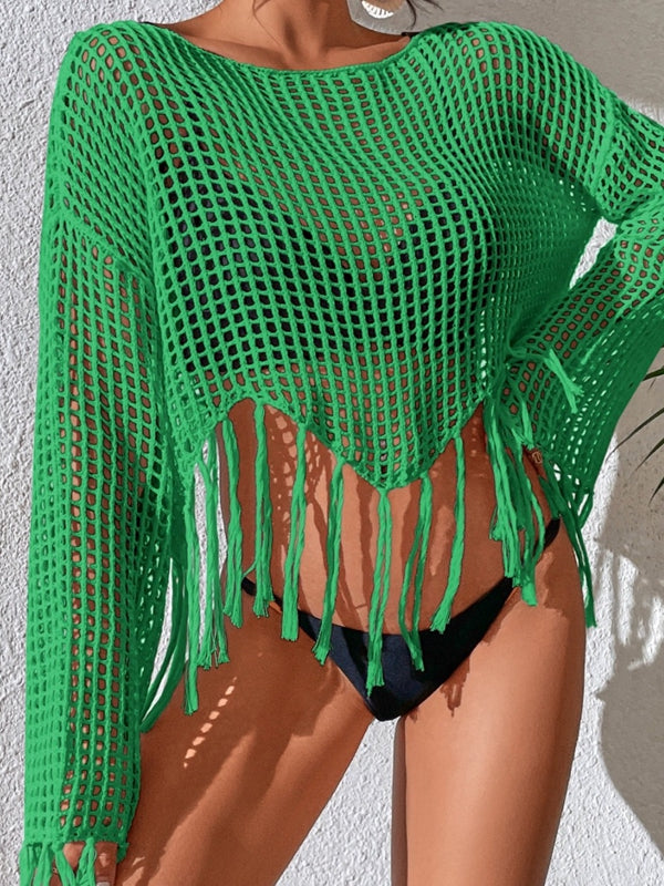ZASUWA Women's Sexy Fishnet Bikini Cover Up - Sheer Mesh Beachwear for Pool Party & Summer Vacation