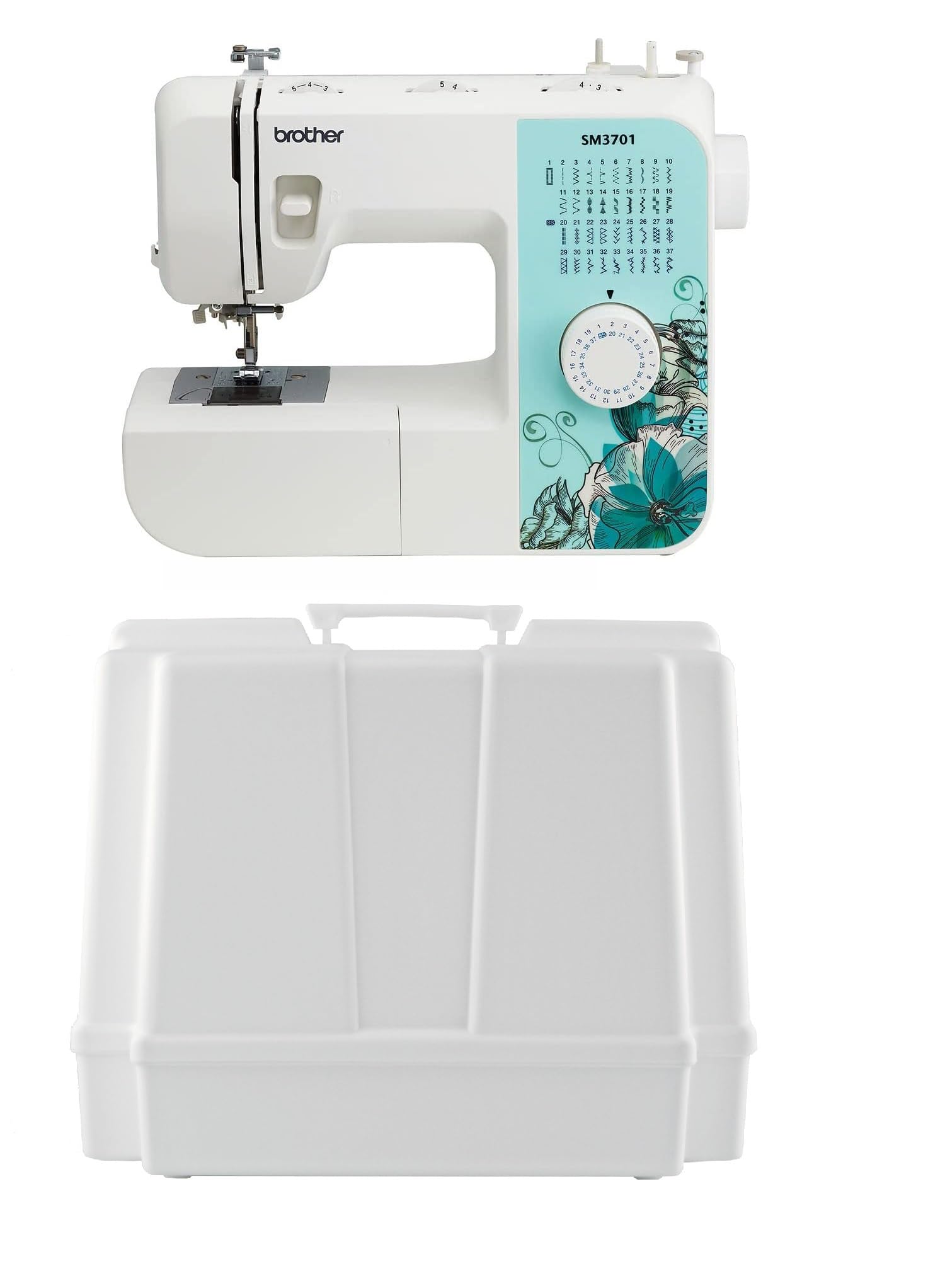 Brother SM3701 37-Stitch Free Arm Sewing Machine with 5300A Hard Case - Portable Sewing Machine for Home Use, Quilting, Dressmaking & DIY Projects - Perfect for Beginners & Crafters
