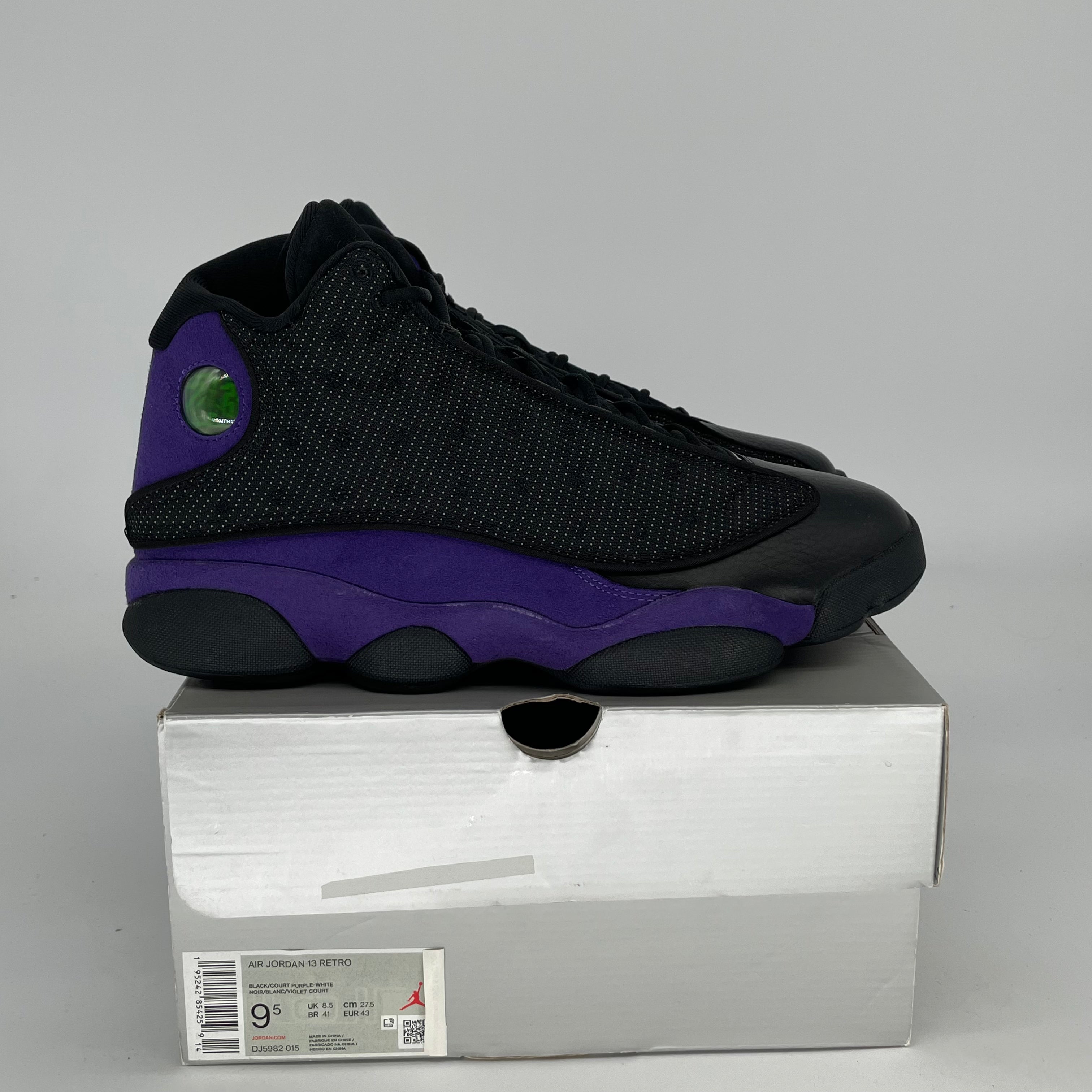 AIR JORDAN 13 Retro Basketball Shoes - Court Purple/White Colorway - Men's Size 9.5 & Women's Size 11 - Style Code DJ5982-015 - Perfect for Streetwear, Sneaker Collecting & Basketball Games