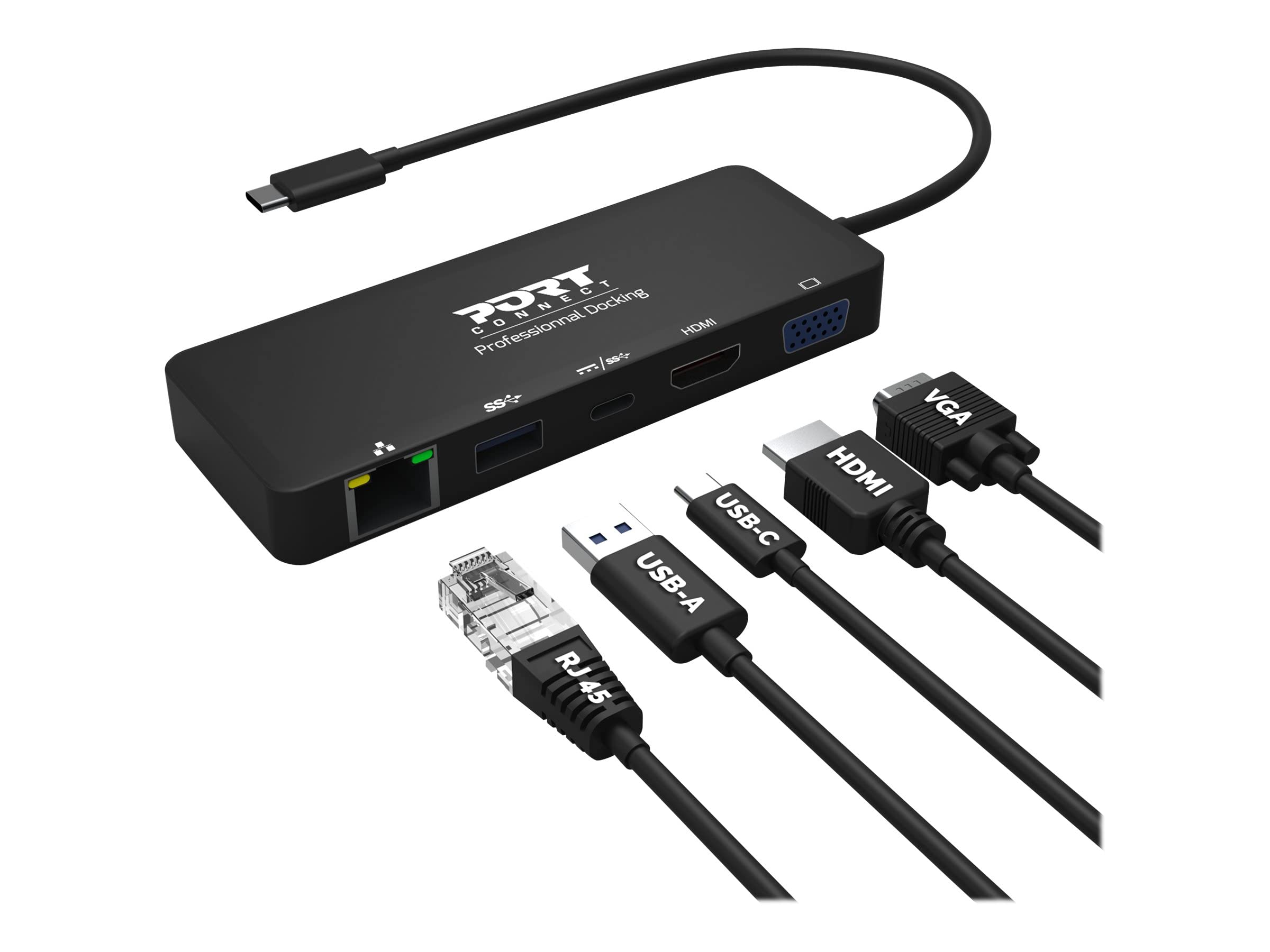 USB-C Docking Station for Laptop & MacBook - Dual Monitor Support (4K HDMI & 1080P VGA), 85W Power Delivery, Ethernet Port, 3 USB 3.0 Ports - Perfect for Home Office, Remote Work & Multi-Screen Productivity (Black)