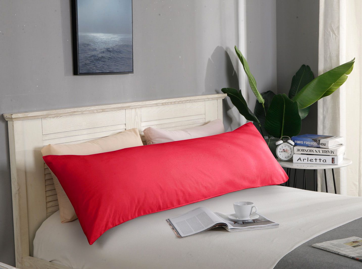 1000 Thread Count Premium Ultra Soft Body Pillowcase - Red - Perfect for Home, Bedroom, Travel & Relaxation