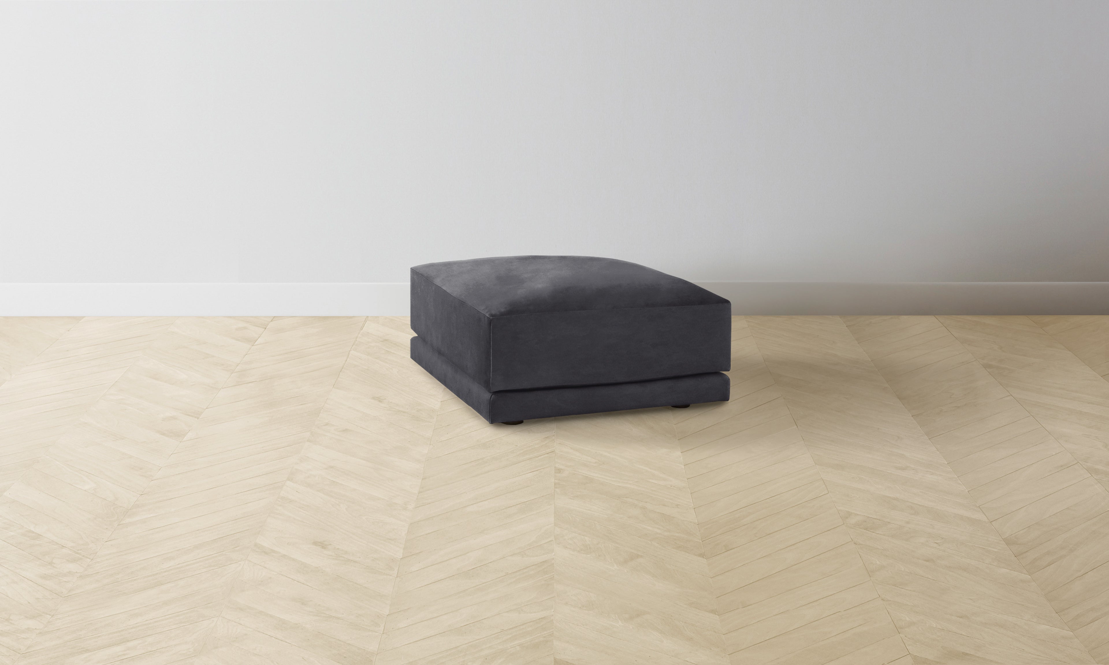 Premium Jones Ottoman with Performance Velvet Flannel Upholstery - Stylish Living Room Footrest & Accent Piece for Modern Home Decor