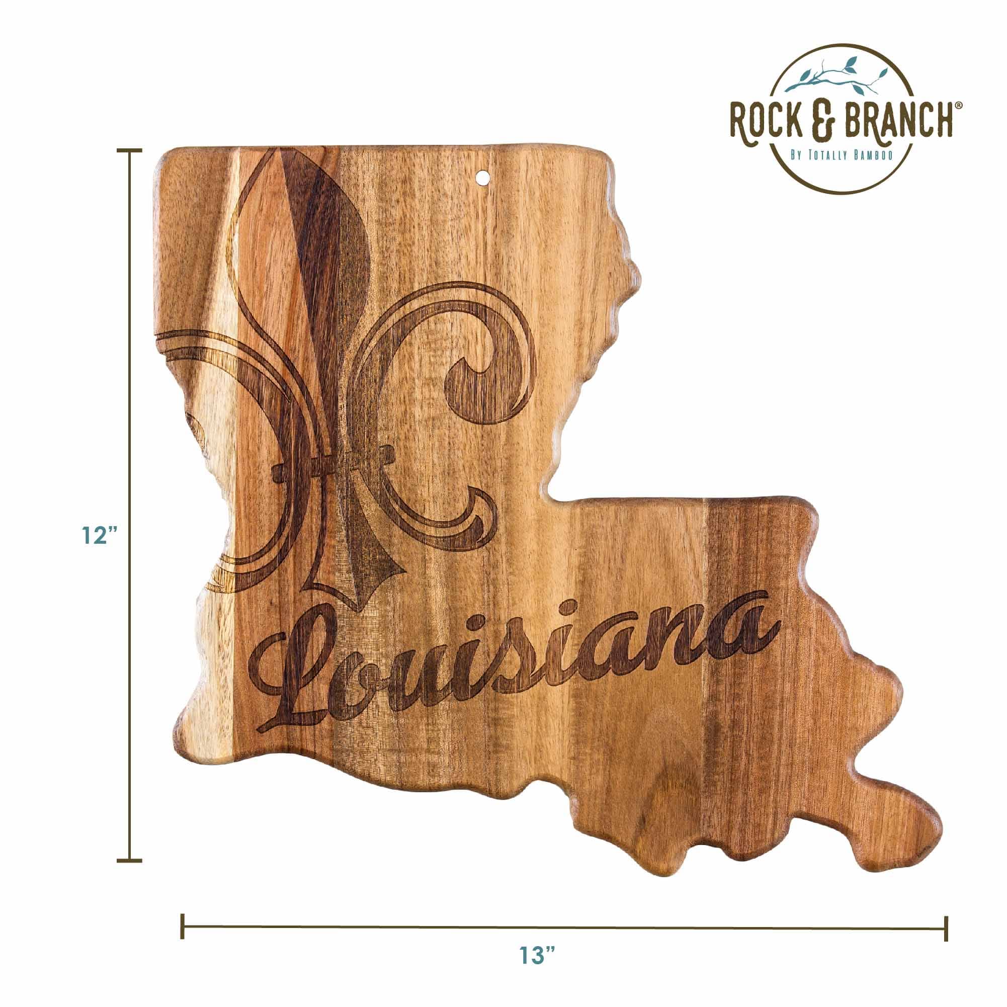 Rock & Branch® Origins Series Louisiana Cutting Board - Premium Wooden Chopping Board for Kitchen, Butcher Block for Meat, Cheese, Bread - Perfect for Home Cooking, BBQ, and Entertaining