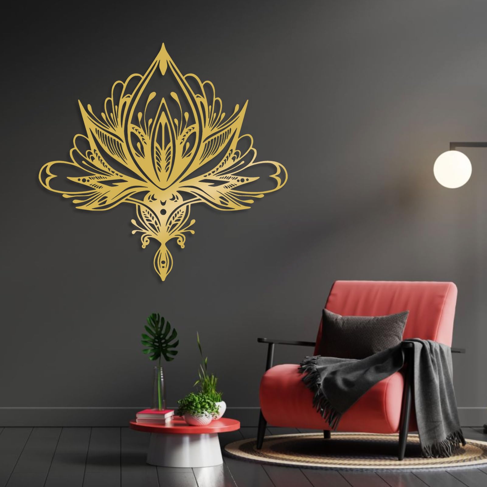 Lotus Mandala Metal Wall Art - 24