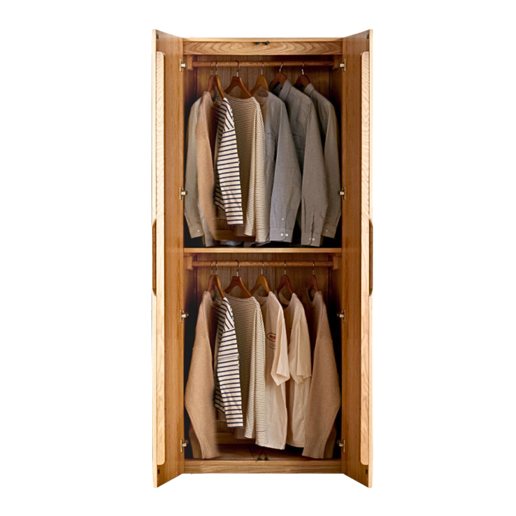 Solid Oak Wood Wardrobe - Premium Quality, Spacious Storage for Bedroom, Closet & Home Organization