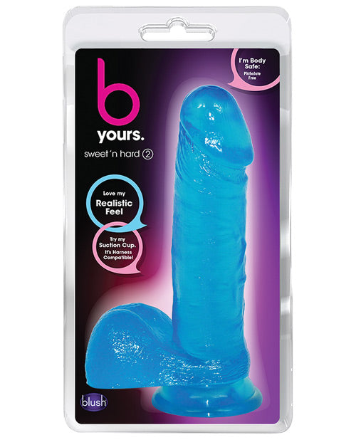 B Yours Sweet N' Hard 2 Dildo with Balls - 7.75 Inch Realistic Blue Silicone Adult Toy for Couples & Solo Play - Perfect for BDSM, Fantasy Fulfillment & Spicing Up Your Sex Life