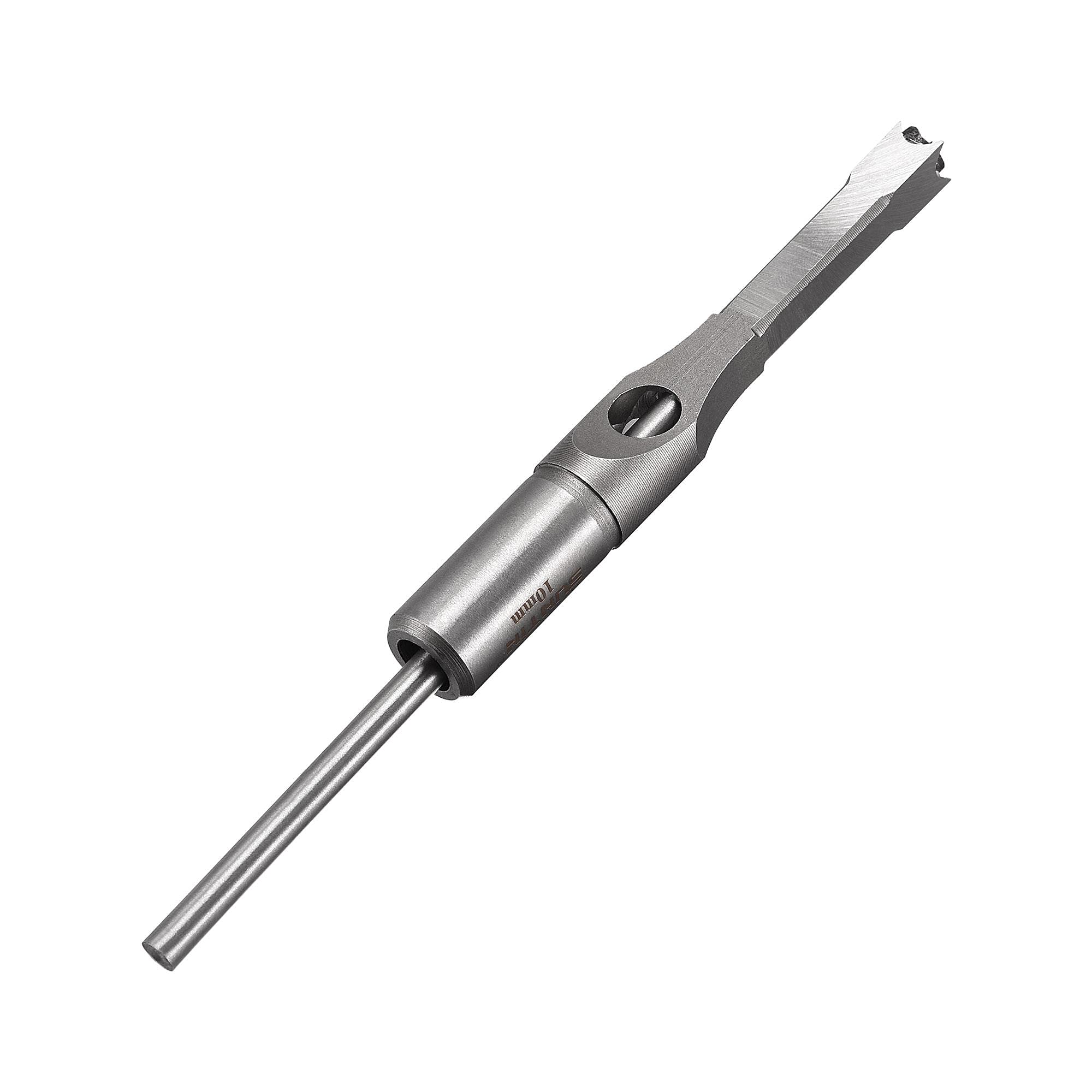 uxcell 10mm x 208mm Square Hole Drill Bits for Wood - Mortising Chisel Bit Auger Cutter Tool for Woodworking & Carpentry | Perfect for Cabinet Making, Furniture Assembly & DIY Home Projects