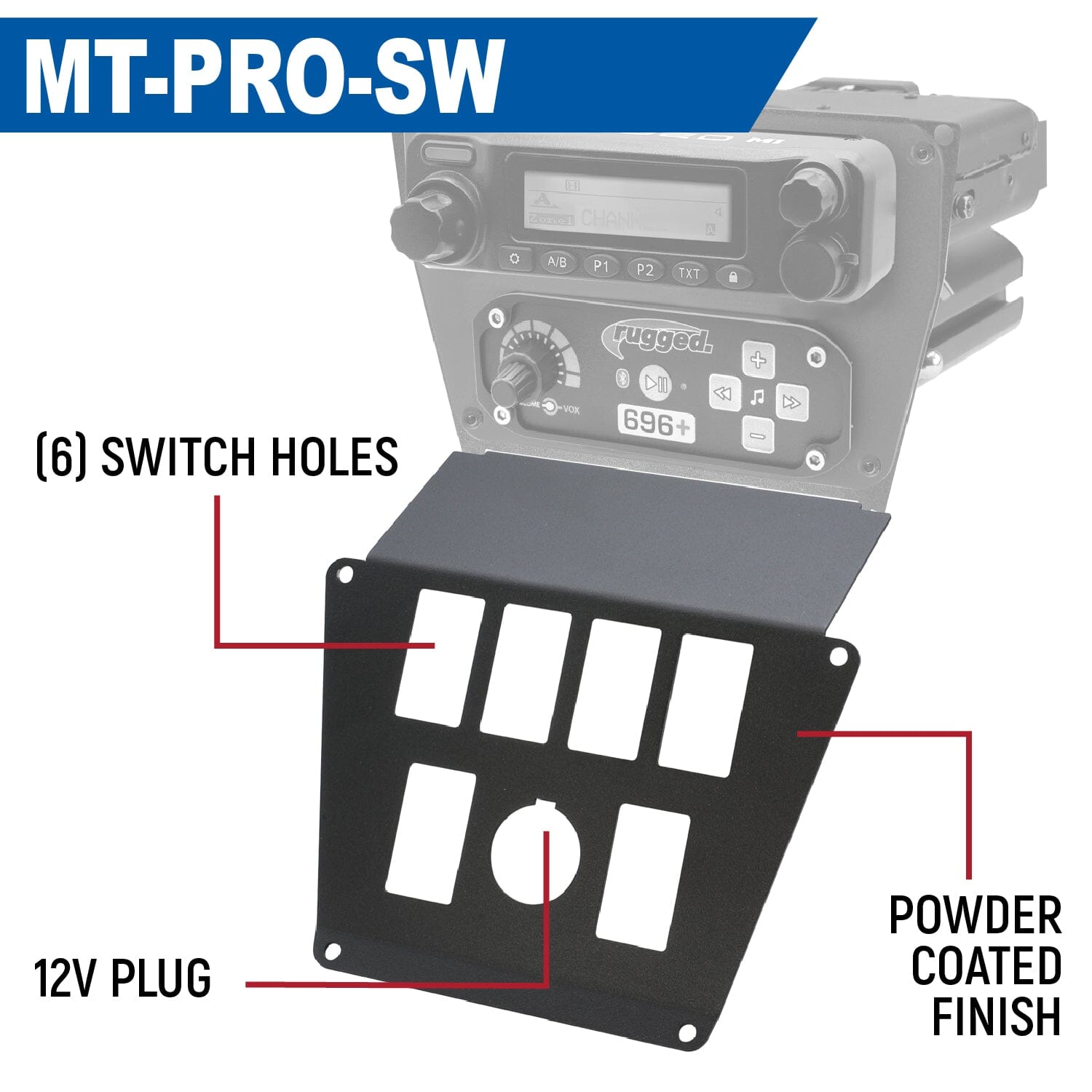 Polaris RZR PRO XP, Turbo R & PRO R Lower Accessory Panel - Dash Mount for Radio & Intercom | Off-Road UTV Accessories for Enhanced Communication & Convenience